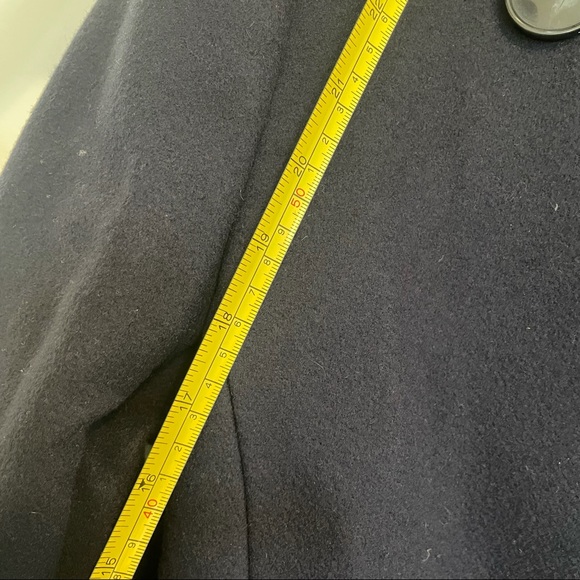 Stella McCartney Double Breasted Long Navy Blue Pea Coat - Picture 7 of 8